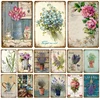 Flower Tin Sign Retro Metal Sign Plaque Metal Vintage Aesthetic Home Living Room Wall Decor Posters Art Decoration Mural Plates 1