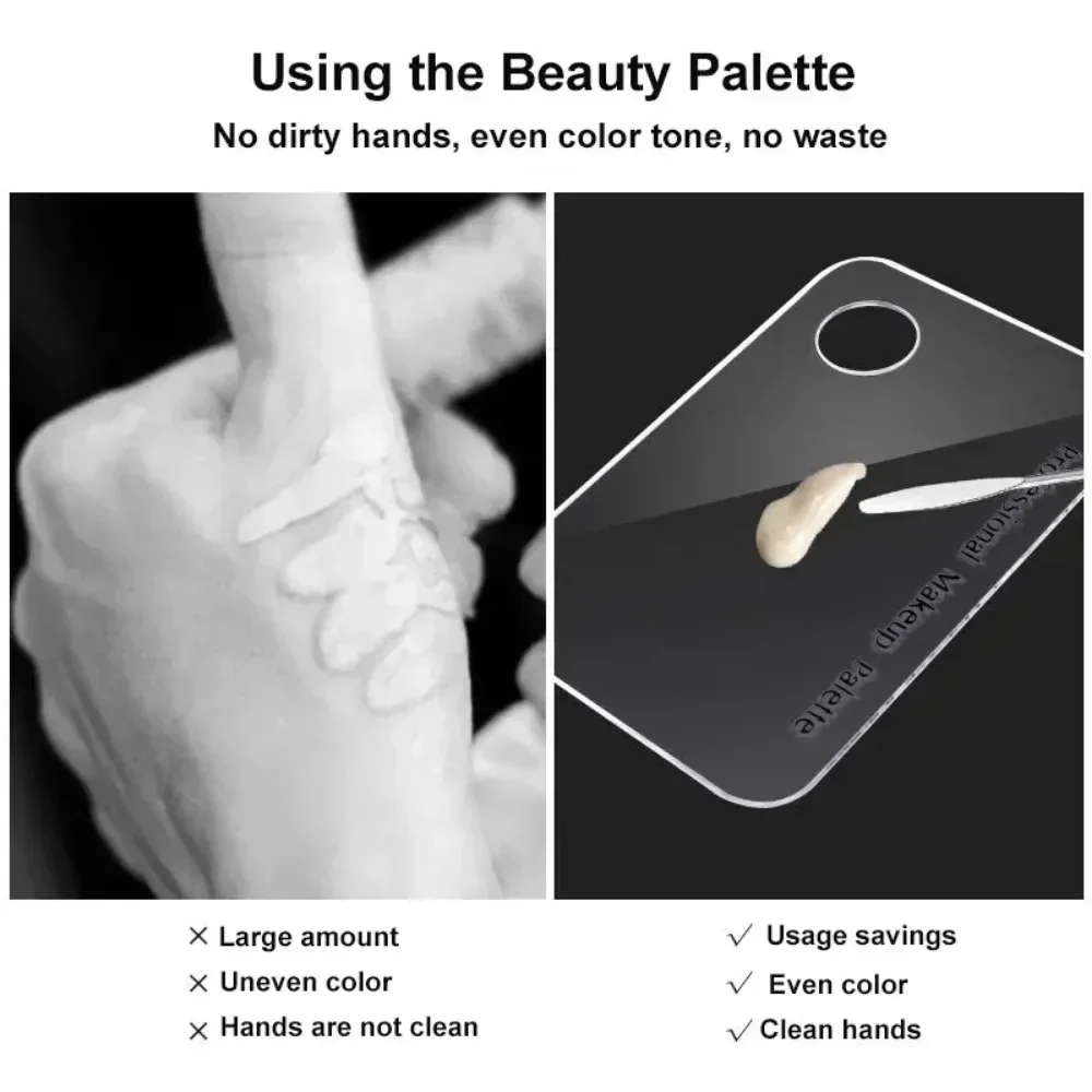 Makeup Mixing Palette Acrylic Cosmetic Foundation Palette with Spatula for Mixing Foundation Eyeshadow Nail Art Beauty Tool