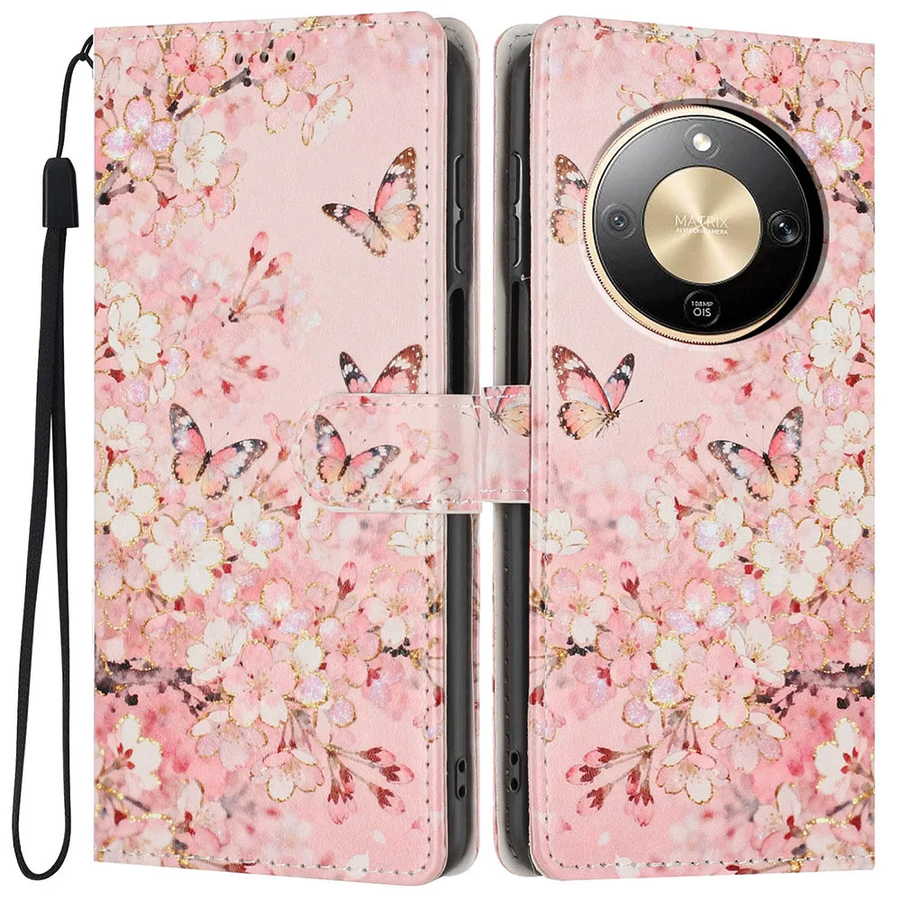 Lovely Pattern Wallet Flip Case with Card Slots and Stand Feature