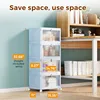 4 Tier Stackable Plastic Storage Bins with Lid and Wheels - 23 QT Closet Organizers and Storage, Foldable Storage Containers 3