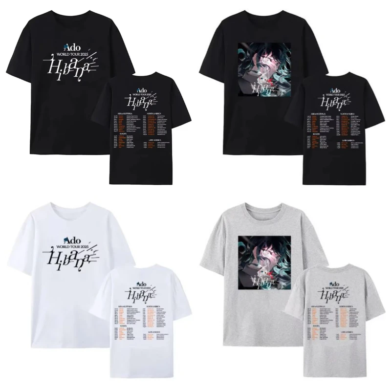Ado WORLD TOUR 2025 Hibana Tshirts Cotton Short Sleeve