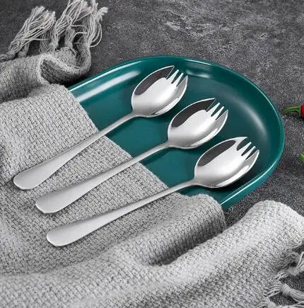 

5pack 304 Stainless Steel Fork Spoon One Creative Fruit Spoon Students Face Fork Small Round Dinner Table Fruit Salad Spoon