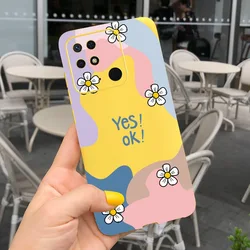 Lovely Pattern Candy Color Silicone Phone Case - Soft TPU Cover for Redmi 10C (Gray pink)