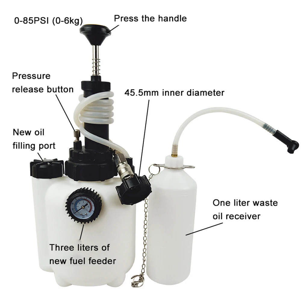 Bomba De óleo Do Freio Do Carro 3L Ferramenta De Substituição Manual De Dupla Escala Dial Bomba De Pressão De Vácuo Sistema De Enchimento De óleo Ferramenta De Transmissão De Fluidos