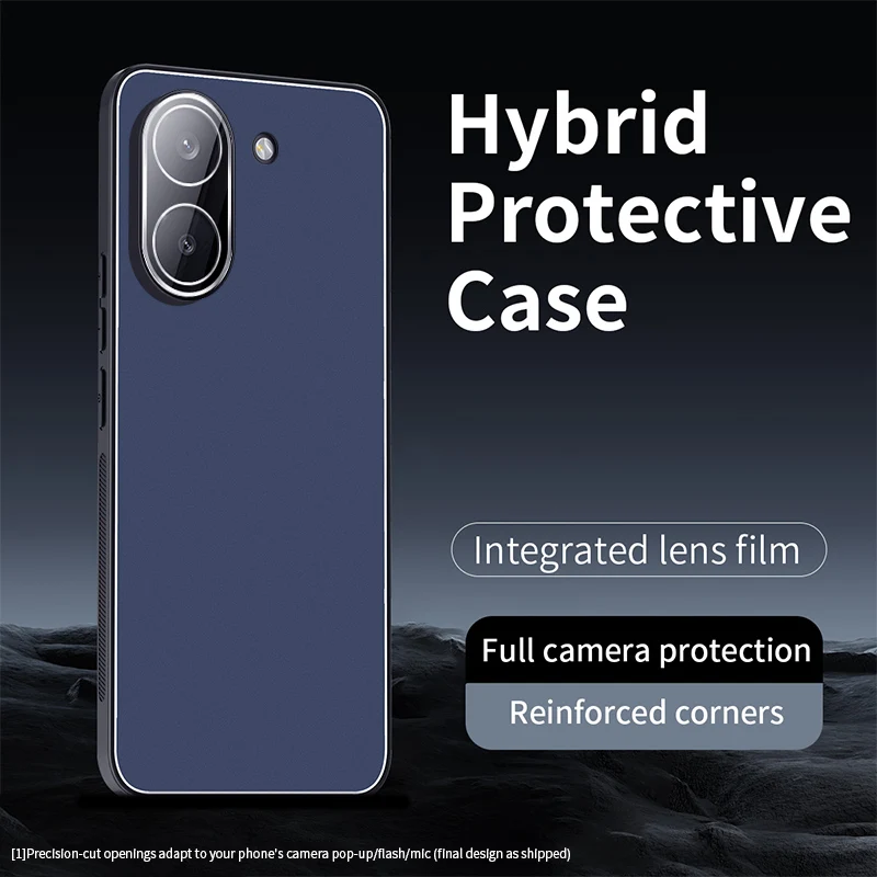 Shockproof & Drop-Resistant Phone Case with Integrated Lens Protector, Durable PC + TPU Material
