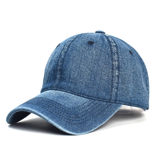 Vintage Washed Holes Cotton Baseball Cap Men Women Denim Dad Hat Adjustable  Trucker Style Low Profile