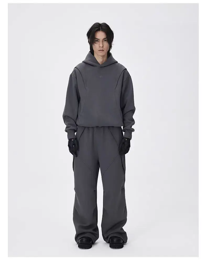 C  Loose leaf cutting hoodie space cotton polyester material embroidery logo casual minimalist cleanfit -