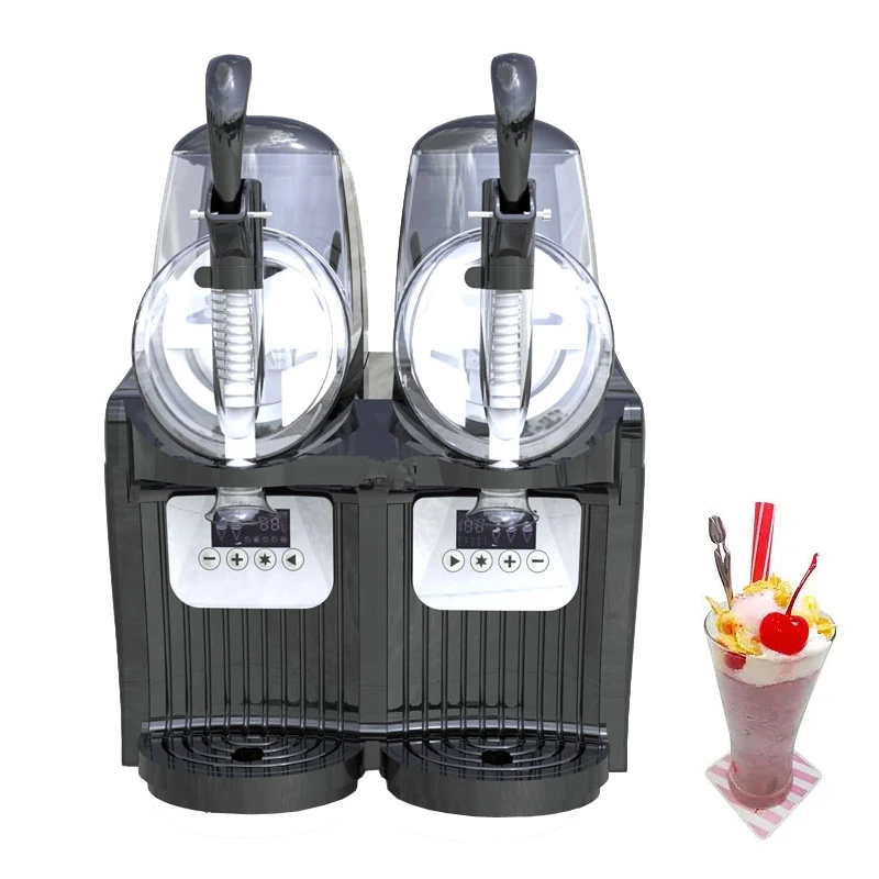 

Commercial Snow Melting Machine Mini Slush Machine Ice Snow Cold Drink Maker 2 Tank Smoothies Granita Machine