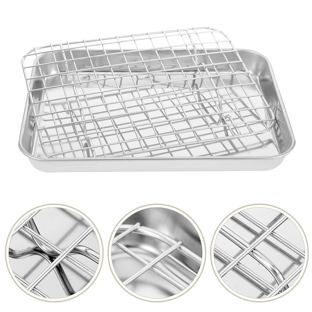 

Bakeware Set Baking Tray for Oven Trays Stainless Steel Pan Rack with Wire Roasting Cooking Cooling