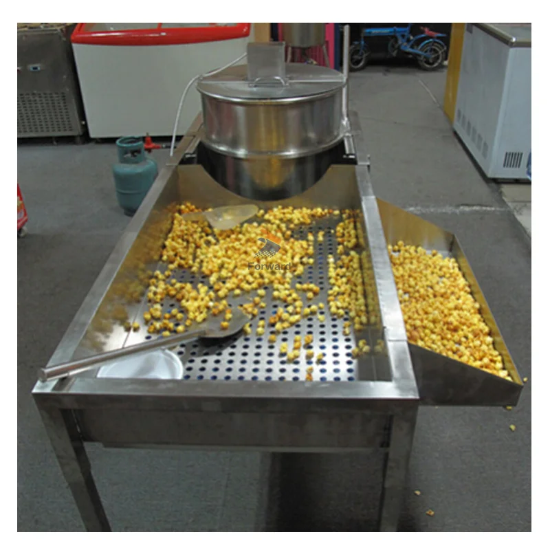 Commercial Big Capacity Ball Shape Popcorn Maker Stainless Steel Gas Heating Flow Automatic Spherical Popcorn Machine
