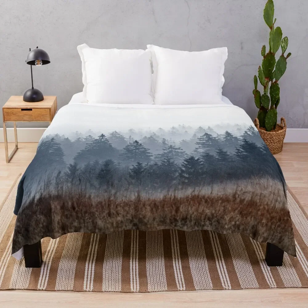 

Lost In Fog Throw Blanket Baby Cute Plaid Beach Blankets