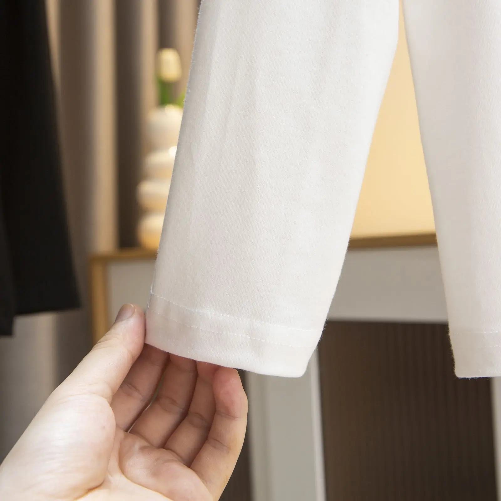 2023 Autumn Clothes Women Plus Size T-Shirt Stylish Beading Shoulder Long Sleeve Base Tee Loose Casual Solid Color Top