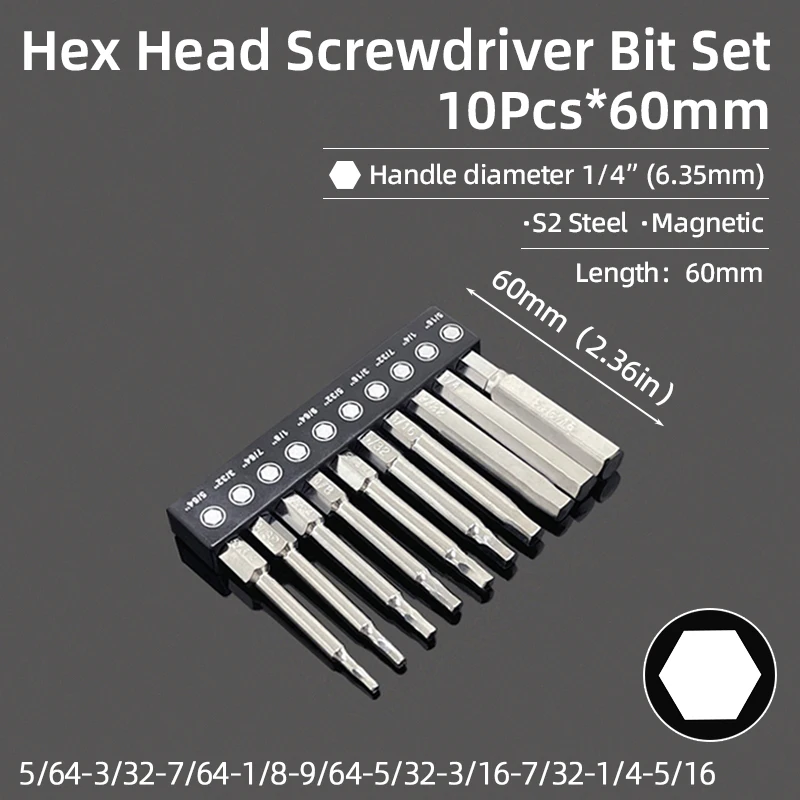 HARFINGTON H1,5 Sechskant-Bits (2 Stück) – 1,5 Mm Flach, 50 Mm Lang, Magnetisch & Verchromt Für Schrauber