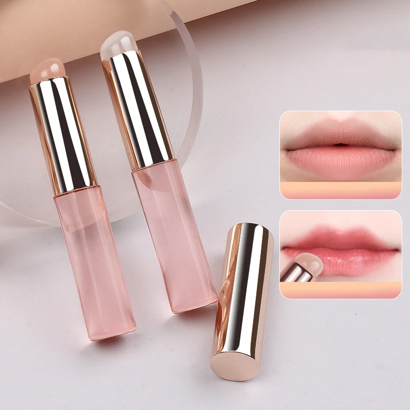 Silicone Lip Brush With Cover Angled Concealer Smudge Brush Portable Round Head Q Soft Lipstick Applicator Makeup Tool