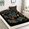 Games Print Fitted Sheet Set Soft Comfortable Breathable Bedding Set For Bedroom Guest Room (1* Fitted Sheet + 1/2*Pillowcases) 1