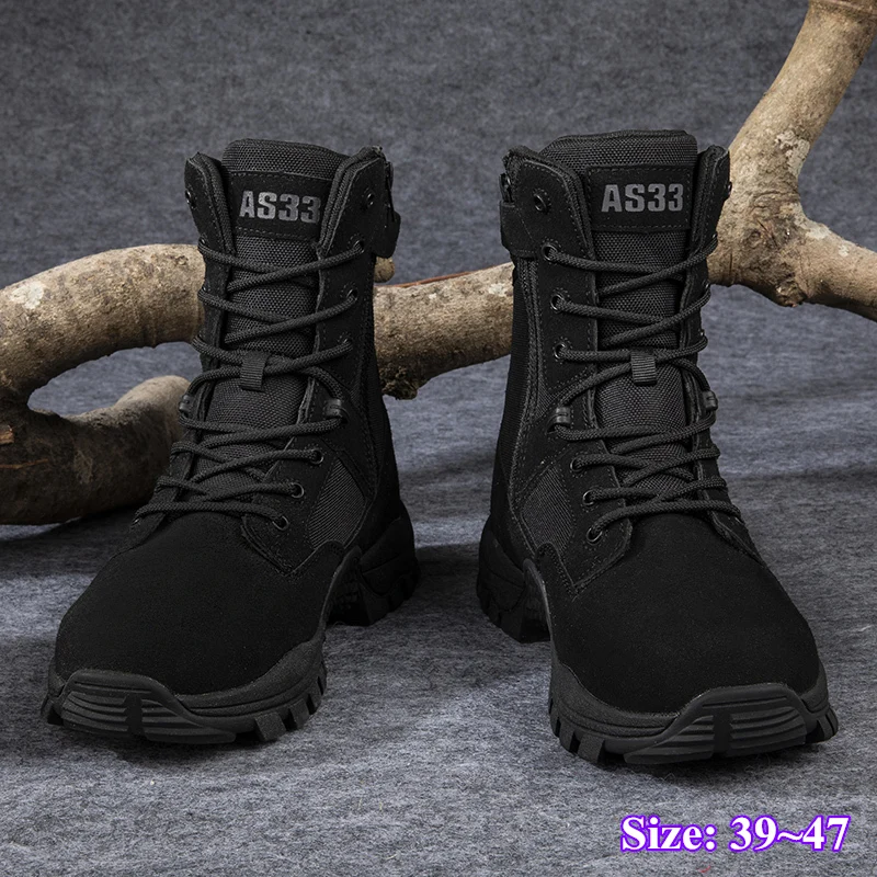 

New Fashion Men's Platform Hiking Boots Military Shoes for Men Tooling Men Shoe Outdoor Waterproof Suede Sneakers Combat Boots