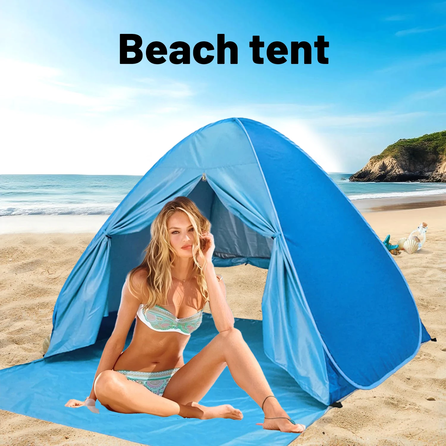 2-3 Person beach cabana tent sun shelter sun shade portable pop-up beach tent outdoor cottage carpa para playa UPF 50+