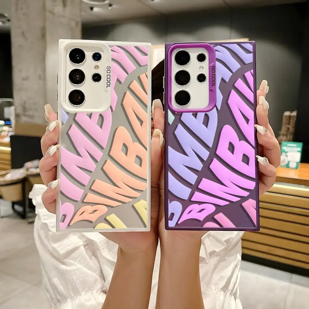 Spain INS Letter Popular Colorful Phone Case For Samsung Galaxy S25 Edge S24 S23 S22 S21 S20 Ultra Funda Silicone Silver cover 1