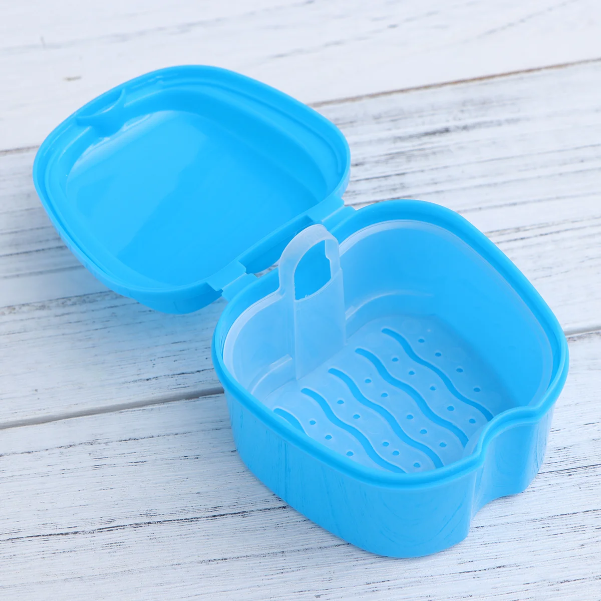 

Fake Teeth Cup Box Holder Storage Container With Dental Case Case Net For Home Travel Cleaning