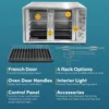Elite Gourmet -French Door 47.5Qt, 18-Slice Convection Oven 4-Control Knobs, Bake Broil Toast Rotisserie Keep Warm, Inc 6