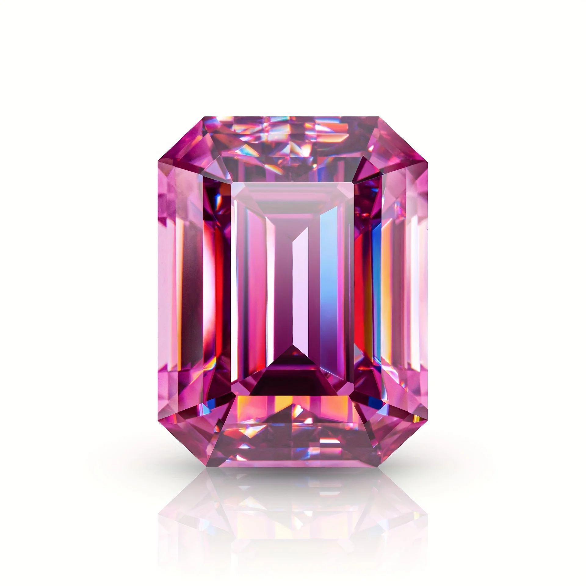 Gra Moissanite Emerald Cut Pink Loose Stone Jewelry Match Stone Matching Certificate Inciso Vita Indipendente Taglia 1Ct-5Ct