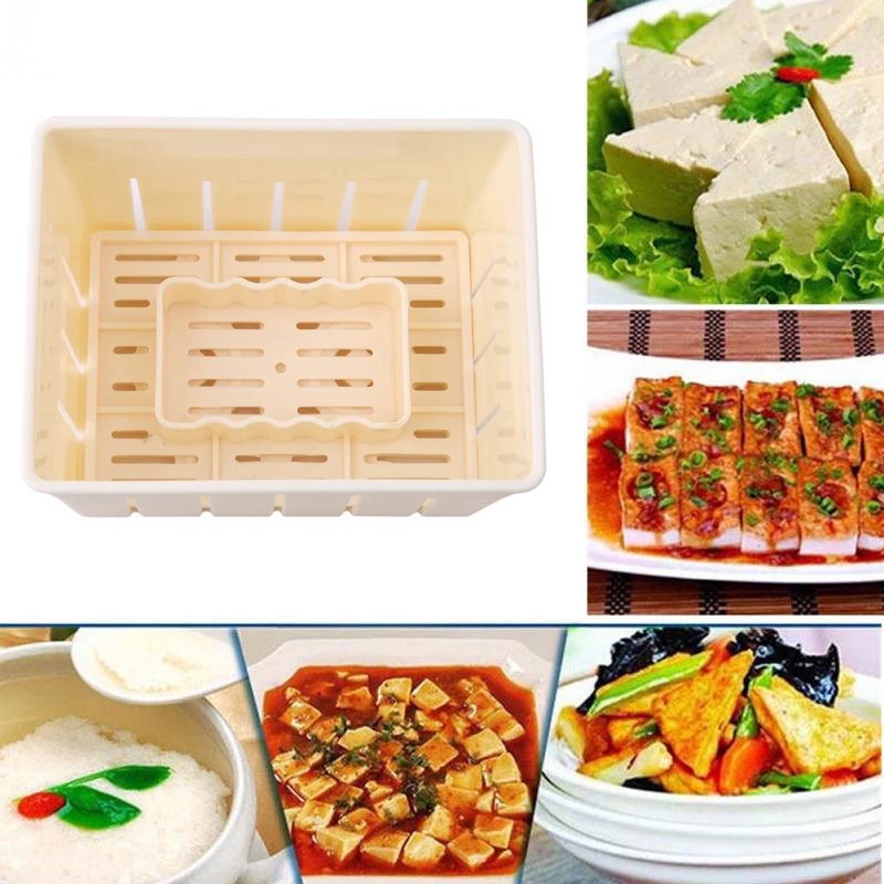 Tofu Mold DIY Plastic Tofu Press Mould Homemade Tofu Mold Soybean Curd Making Mold Cheese Cloth Kitchen Cooking Tool Set