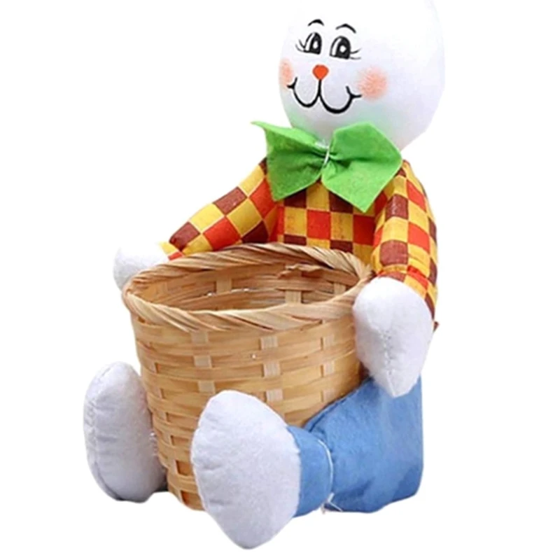 Easter Decorations,Cute Bunny Easter Basket Eggs Candy Gifts Storage Rabbit Bag Party Decoration Durable About 30X12cm