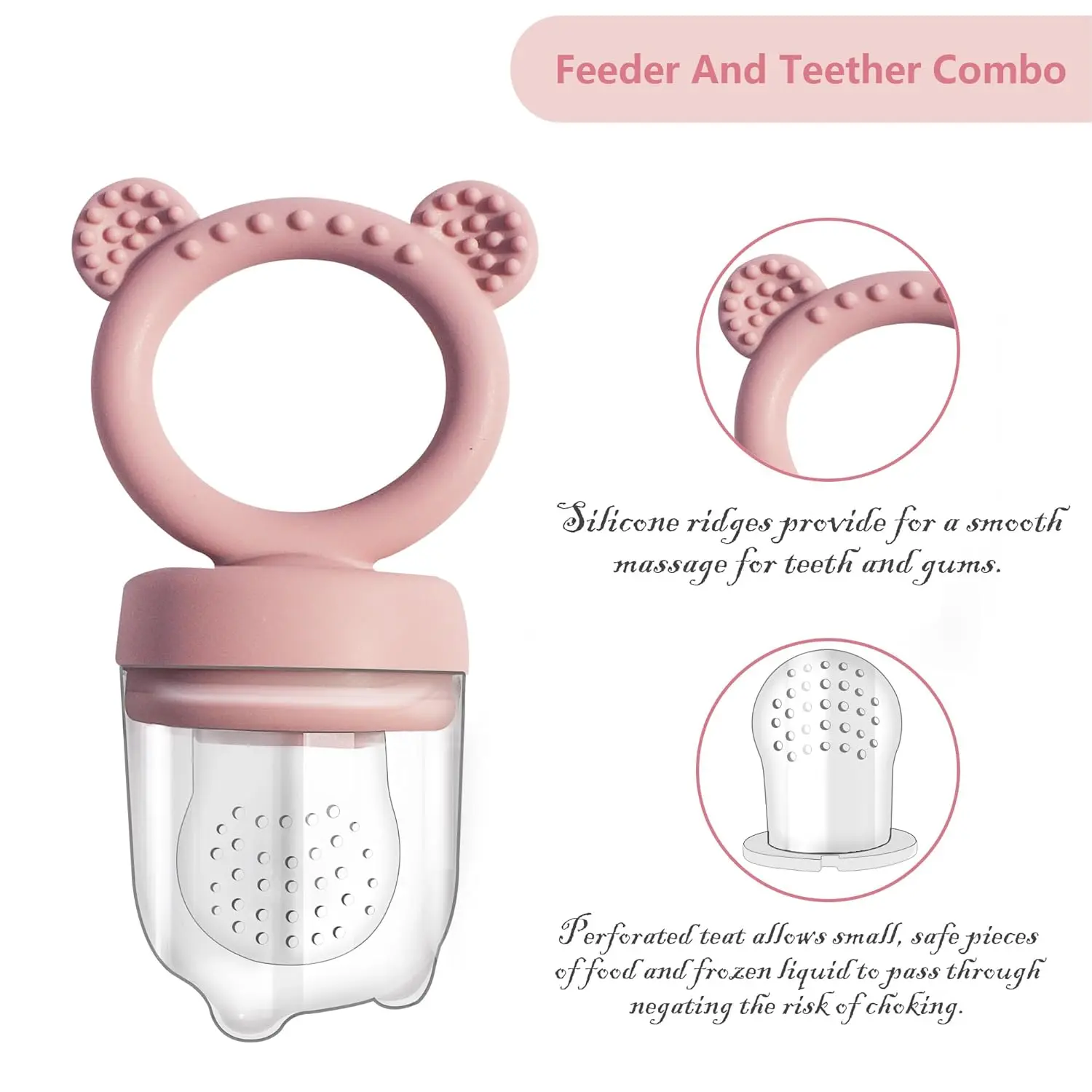 Silicone Freezer Tray 2pcs Bear Set Bites Fruit Feeder Breastfeeding Food Soup Popsicle Moulds