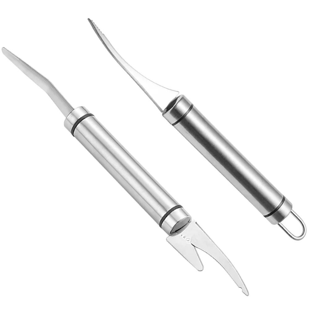 

2 Pcs Washing Machine Stainless Steel Shrimp Wire Knife Peeler Seafood Professional Cleaner