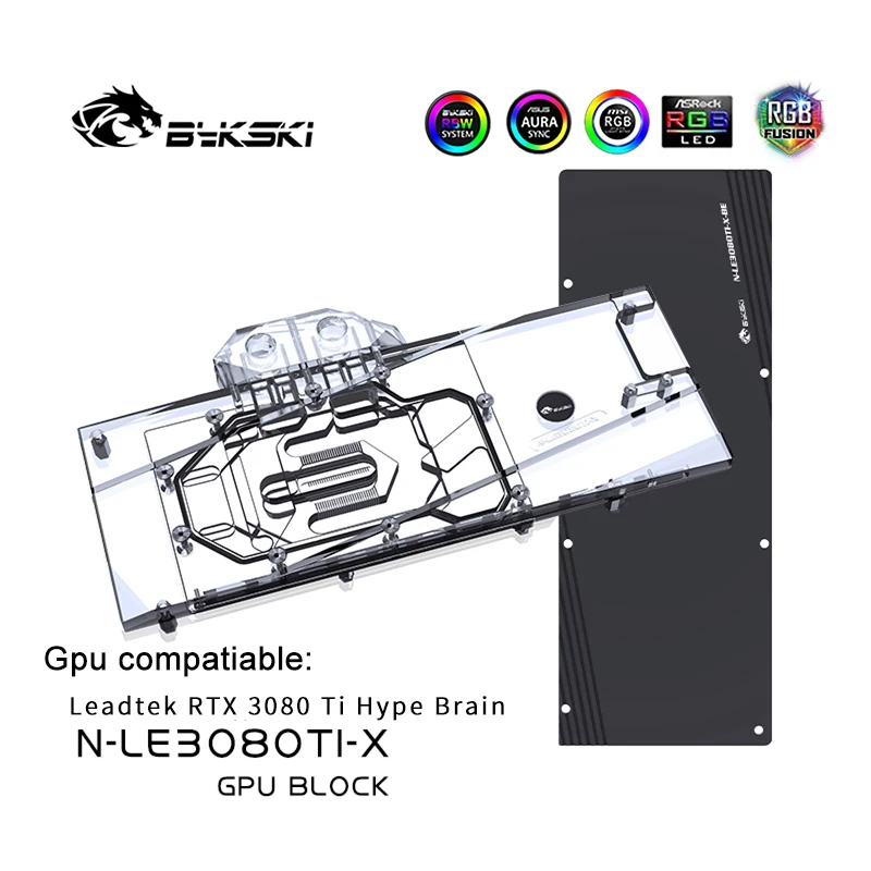 Bykski Gpu Water Block Per Leadtek Rtx 3080Ti Radiatore Per Scheda Grafica Hyper Brain Con Backplate,Vga Cooler Copper N-Le3080Ti-X