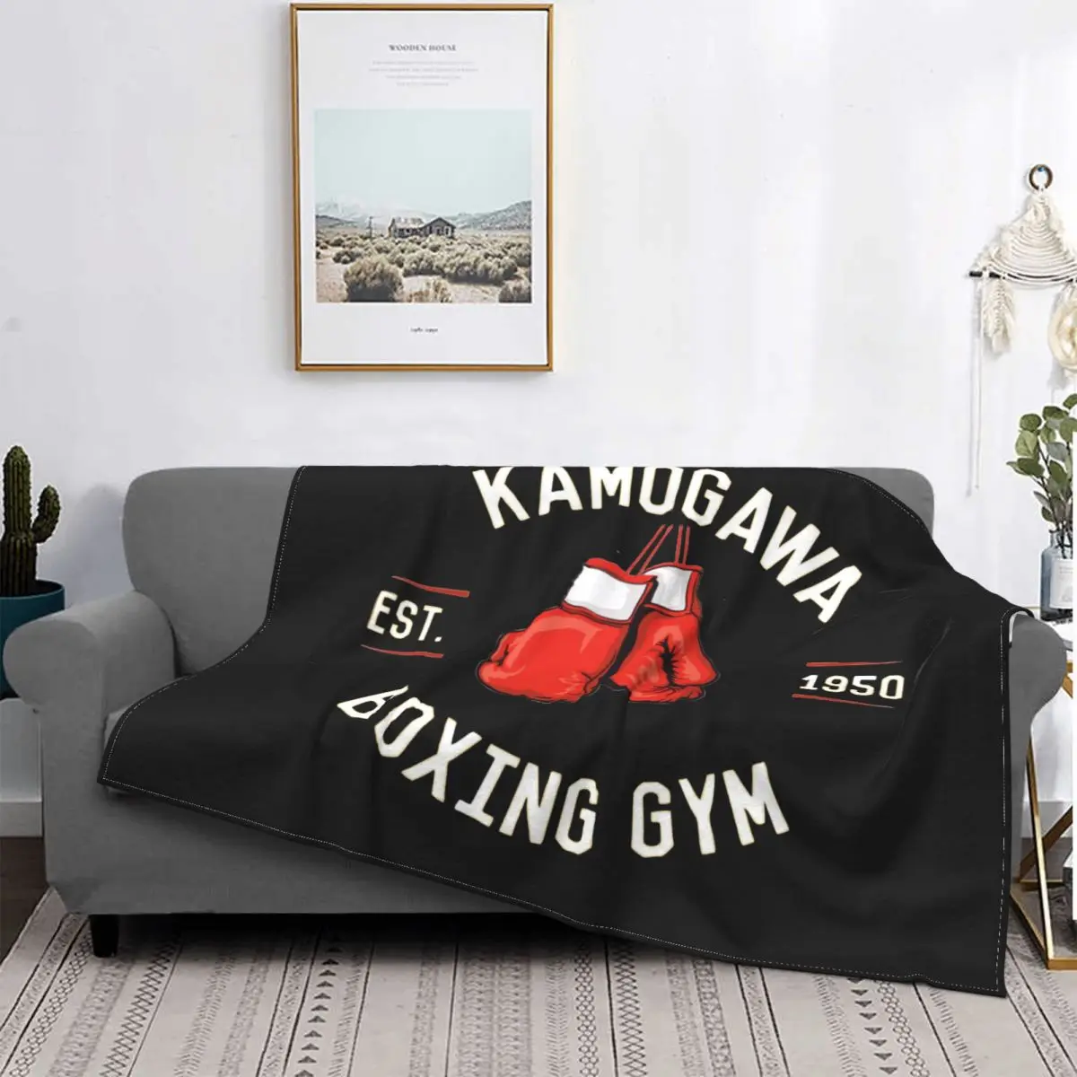 

Hajime No Ippo KBG Design Wool Blankets Kamogawa Boxing Gym Awesome Throw Blanket for Bed Sofa Couch 150*125cm Rug Piece