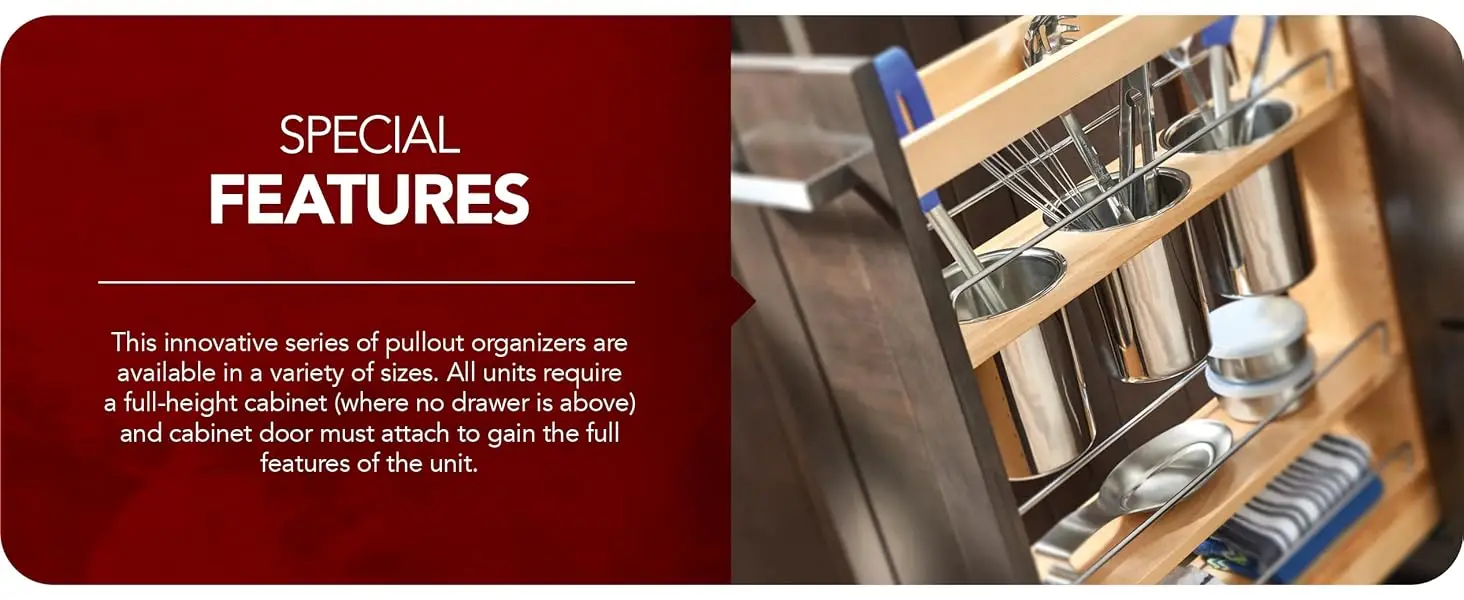 Rev-A-Shelf 5" Pull Out Kitchen Cabinet Organizer w/ Soft-Close