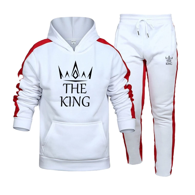 2023 Fashion Sportswear Jogging Wear Casual Sportswear Stripe Print Pullover Hoodie and Pants Sportswear 2-Piece Set