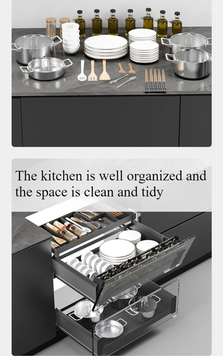 Metal Kitchen Cabinet Storage Narrow Organizer Drawer Small Spaces Extendable Cabinets  with Sliding Track Furniture