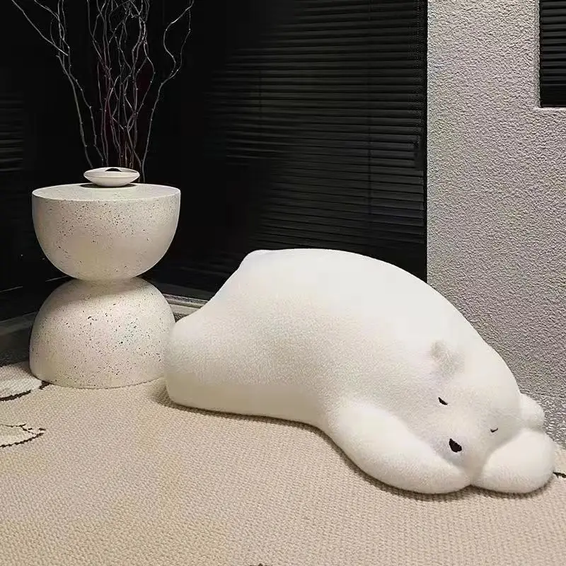 잠자는 곰 북유럽 레이지 소파 동물 좌석 크리에이티브 북극곰 어린이 의자, 연예인 누워 곰 등받이 베개 거실