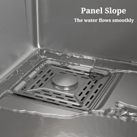 อ่างล้างหน้าแบบติดตั้งใต้เคาน์เตอร์ สแตนเลส ขนาดใหญ่ ทรงสี่เหลี่ยมผืนผ้า อ่างล้างหน้าสำหรับใช้ในบ้าน อุปกรณ์ห้องน้ำแบบเรียบง่าย 5