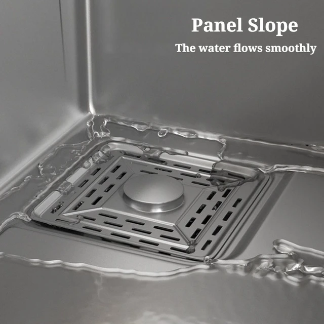 อ่างล้างหน้าแบบติดตั้งใต้เคาน์เตอร์ สแตนเลส ขนาดใหญ่ ทรงสี่เหลี่ยมผืนผ้า อ่างล้างหน้าสำหรับใช้ในบ้าน อุปกรณ์ห้องน้ำแบบเรียบง่าย 5