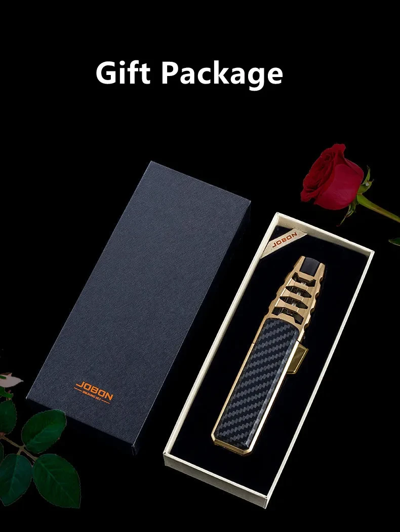 Description Picture 5 of itemJOBON Outdoor Windproof Direct Fire Metal Turbine Torch Lighter Kitchen Barbecue Camping Cigar Igniting Tool Creative Men's Gift