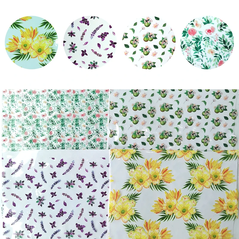

Floral pattern printing transparent TPU artificial leather sheet synthetic leather vinyl DIY bow home textile cell phone bag