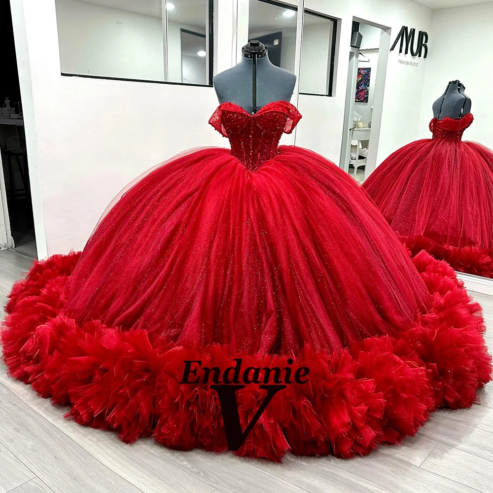 Vendanie princesse chérie robes De bal robes De Quinceanera pour les filles hors De l'épaule à lacets robe De Quinceanera personnalisé
