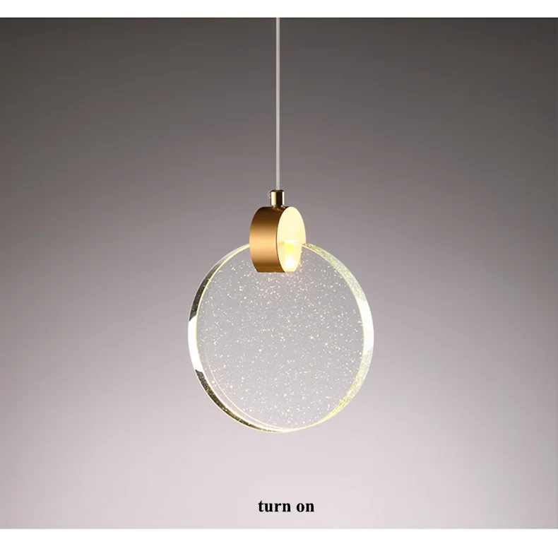 Kreative Acryl-LED-Pendelleuchte für Heimdekoration, Nachttischbeleuchtung, luxuriöse moderne lange Einzelkopfleuchte – Detail 17