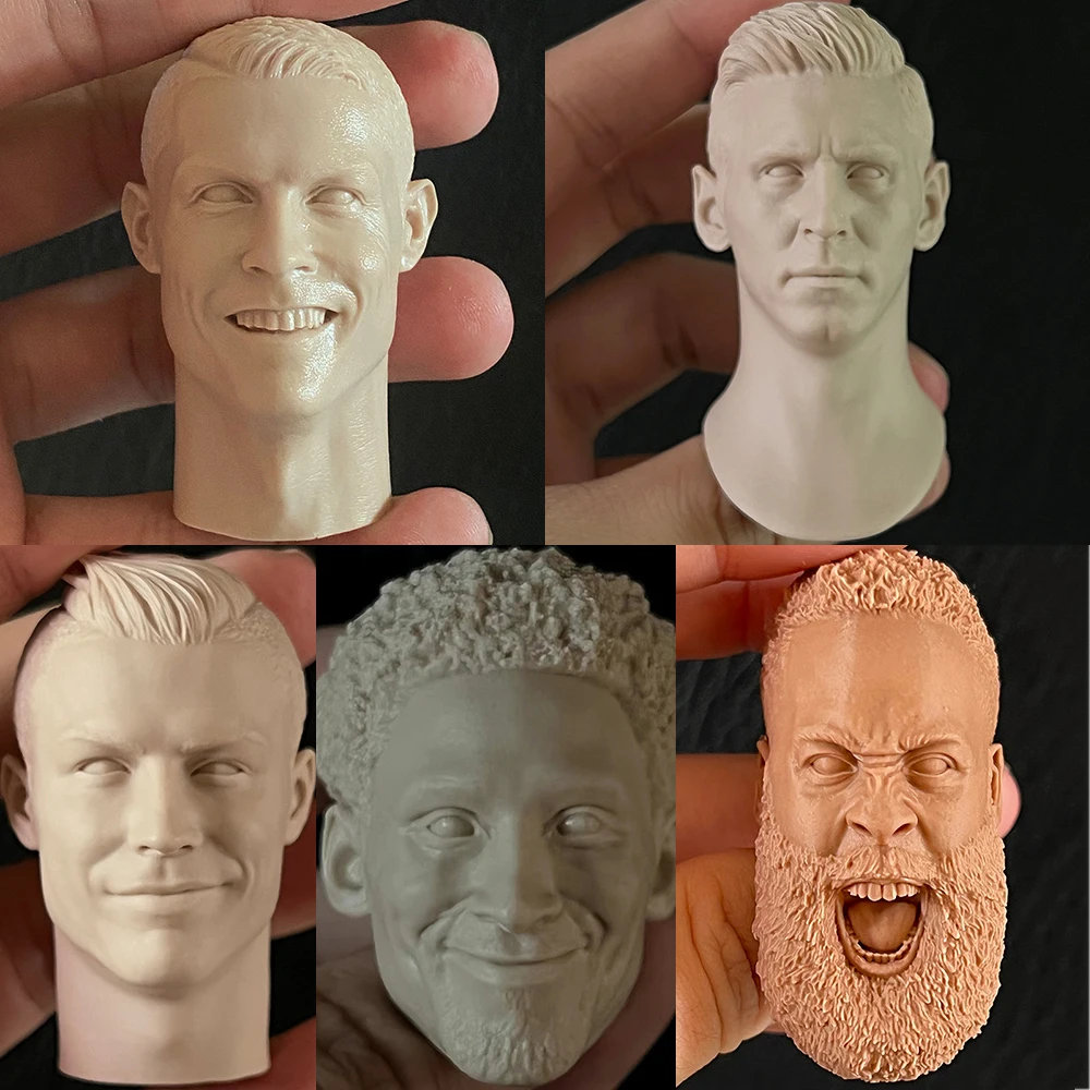 

Unpainted 1/6 Scale White Model Football Star/Basketball Star Male Solider Head Sculpt Carved Model for 12 inches Body