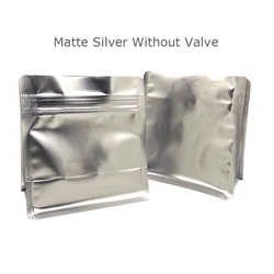 Customized Logo Coffee Packaging Bag with Valve - 1 lb Flat Bottom Gusset Pouch with Easy - Open Side Tab - 30 - 45g (Matte Silver)