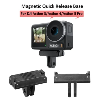 Base di Estensione Magnetica a Sgancio Rapido con Adattatore a Due Griffe per Fotocamera DJI Osmo Action 3 4 5 Pro e Accessori per Copriobiettivo