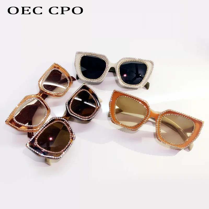 Square Diamonds Sunglasses Women 2023 Fashion Rhinestone Sun Glasses Men Outdoor Shades Punk Eyewear Female UV400_voghion.com