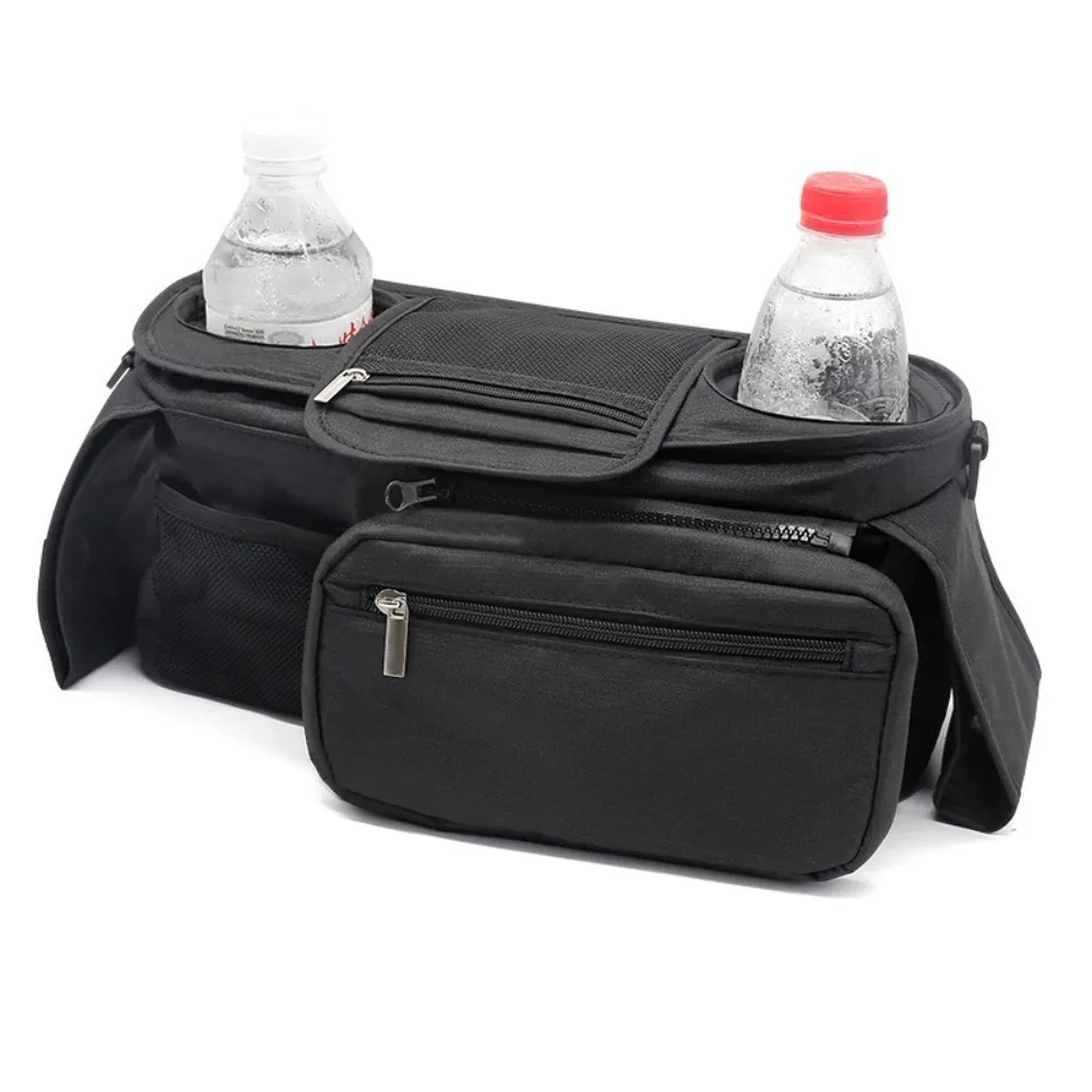 Oxford Fabric Black Baby Stroller Hanging Bag with Multi Pockets