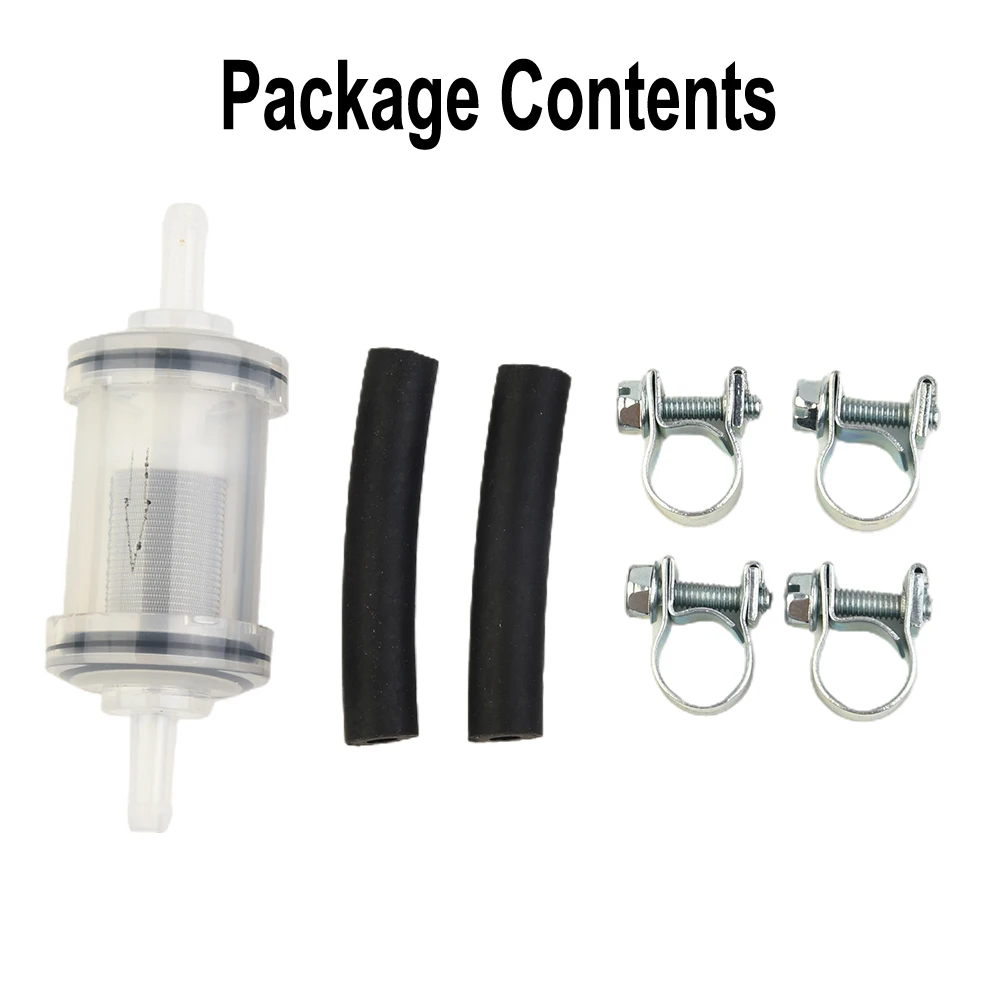 

Durable Fuel Filter Set For Heater - Stainless Steel Filter Element, Plastic Body, 5mm Rubber Hose, Black, With Hose Clips