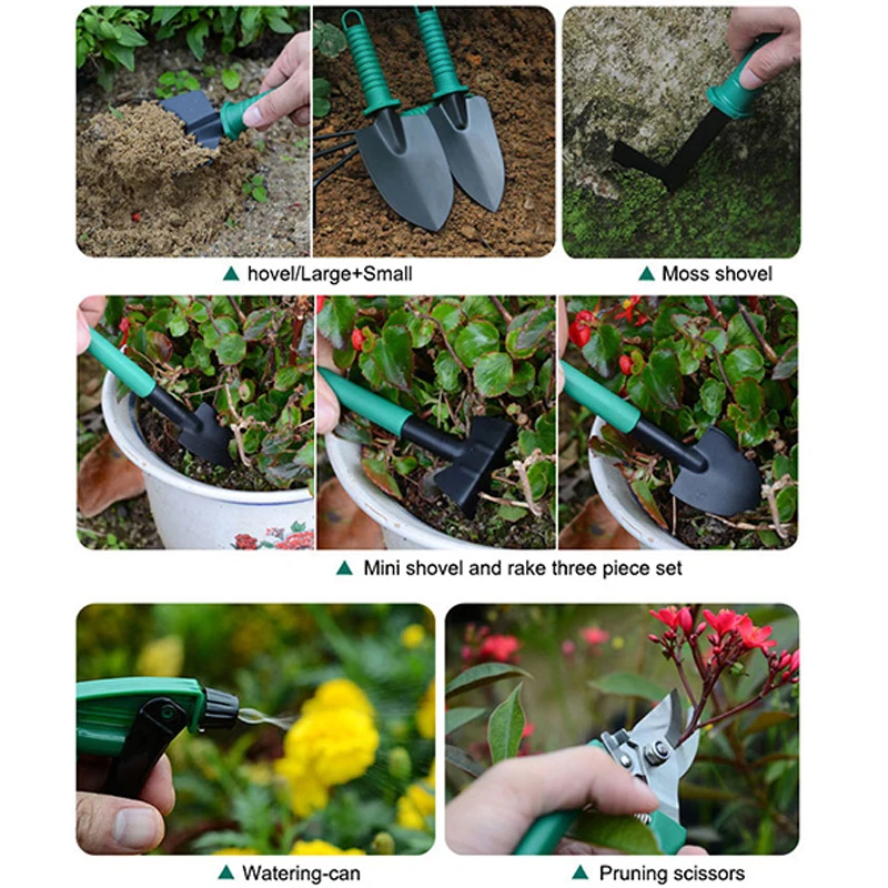 5/10Pcs Garden Tools Box Set Shovel Rake Saw Watering Household Tool Pruning Planting Gardening Garden Plant Tools Combination images - 6