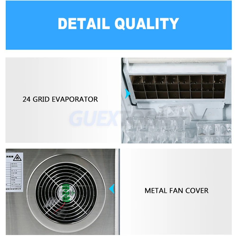 Commercial Ice Cube Machine Household Ice Maker Square Ice Generator Manual Water Injection 6