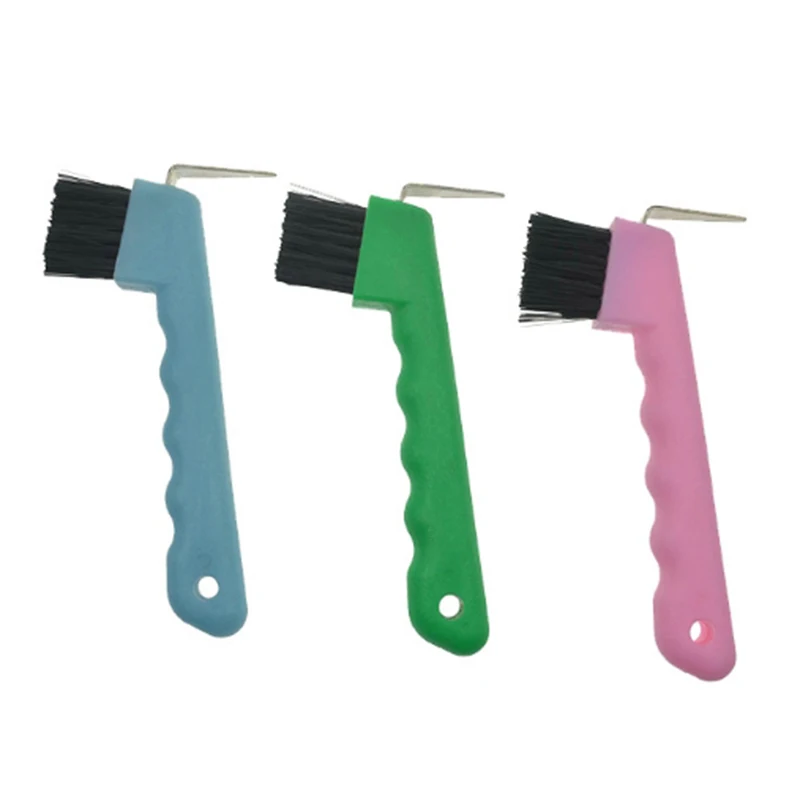 1pc Dual Use Anti-Slip Soft Grip Hoof Pick Rubber With Brush Cleaning Tools Horse Grooming Tools Durable - Random Color 6